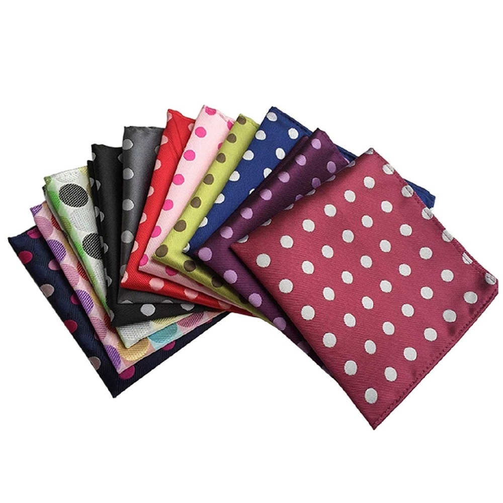 Mens 11pc Polka Dot Pocket Square Handkerchief - Picture 1 of 7